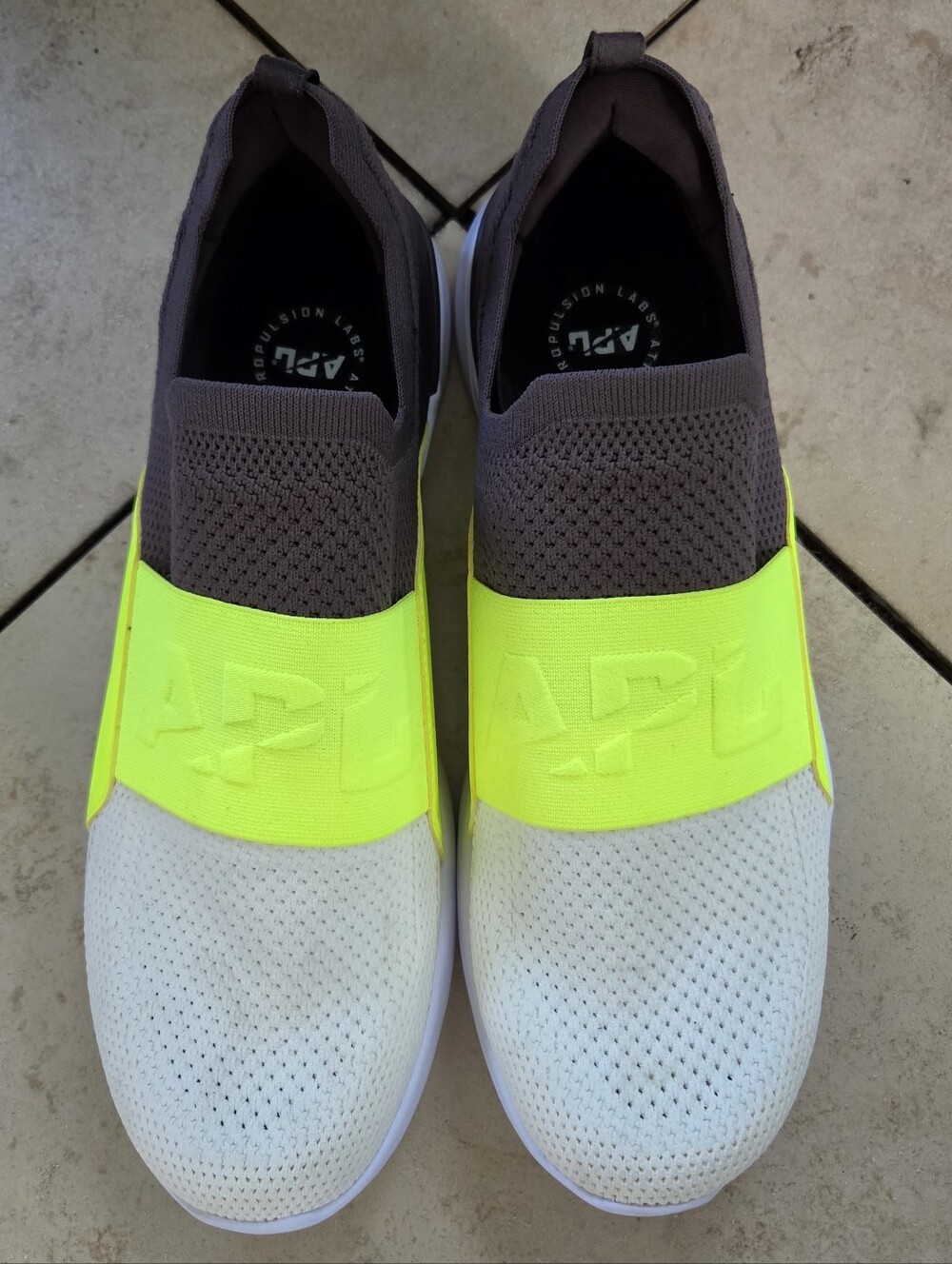 APL Techbloom Bliss Yellow Grey Bright Slip-On Men's Shoes Sneakers Size 11.5